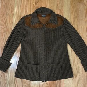 Banana Republic Dark Brown Zip-Up Sweater